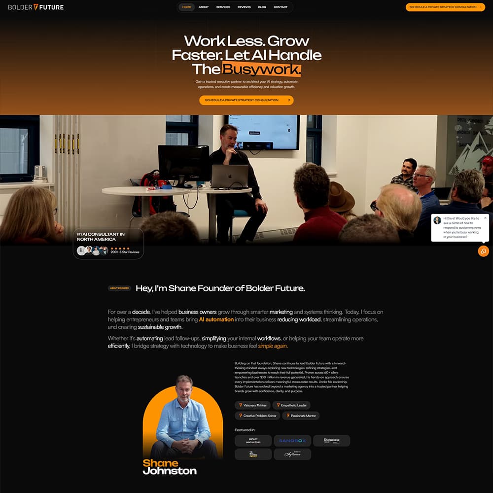 Bolder Future website screenshot